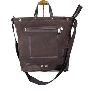 KENZO PARIS Women's Black Genuine Leather Zip Adjustable Tote Shoulder Bag